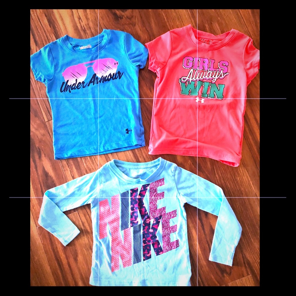 Toddler girls Nike and Under Armour tops BUNDLE